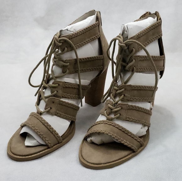 NWOB Report Roana Size 8.5 Lace Up Sandals Taupe - Picture 3 of 8